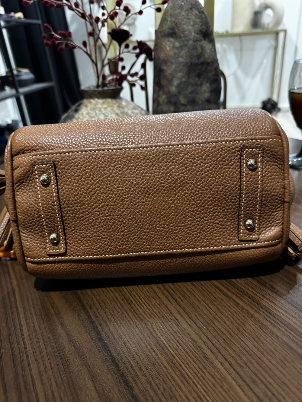 Dooney & Bourke Brown Pebbled Leather Shoulder Bag - Picture 4 of 5